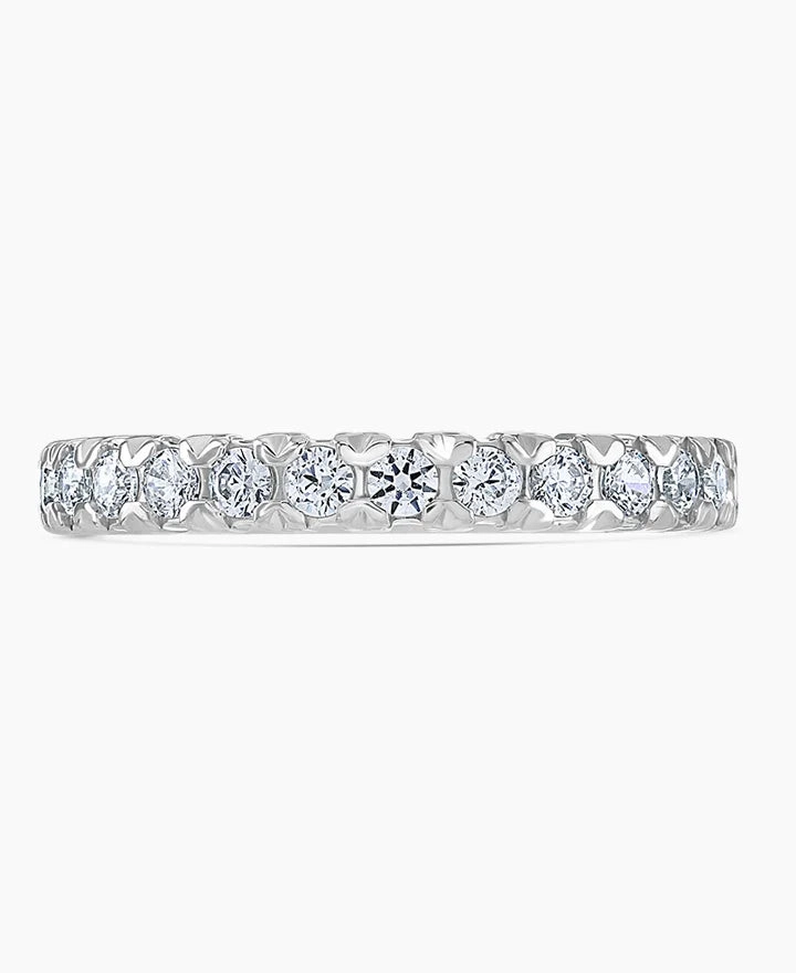 Platinum 0.75ct Round Brilliant Cut Diamond Claw Set Full Eternity Ring