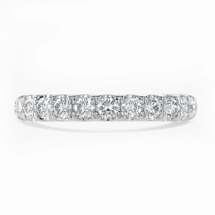 Platinum 0.75ct Round Brilliant Cut Diamond Claw Set Half Eternity Ring