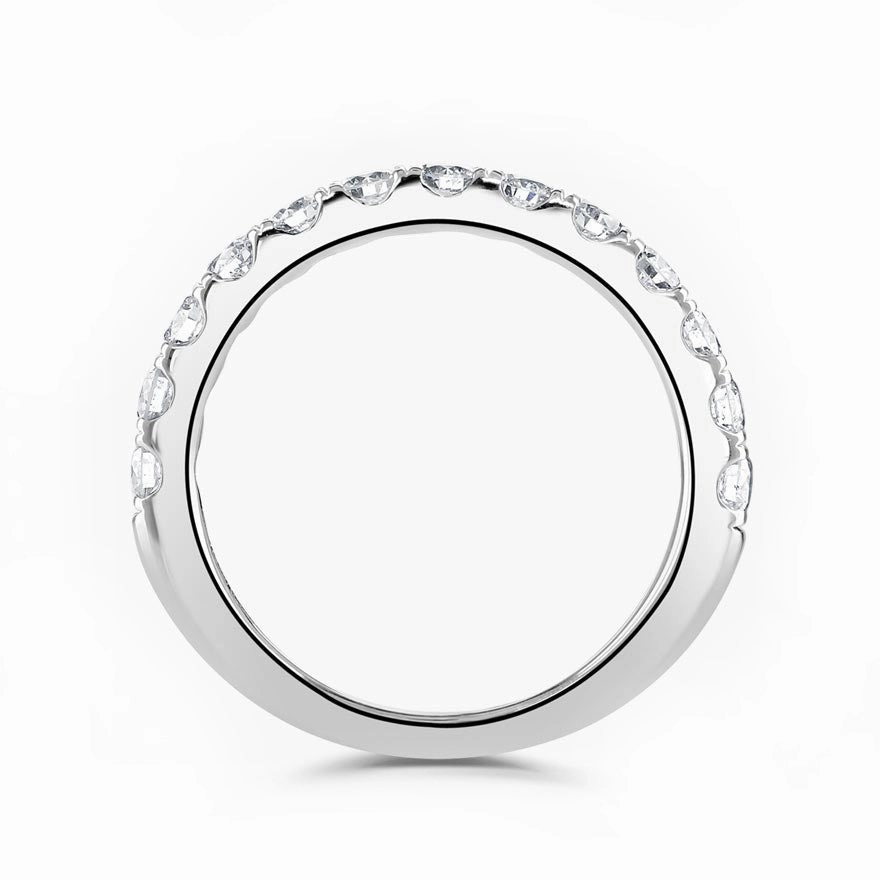 Platinum 0.75ct Round Brilliant Cut Diamond Claw Set Half Eternity Ring