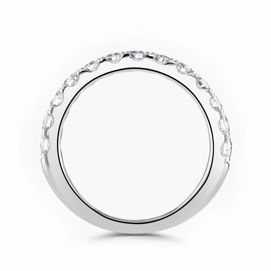 Platinum 0.75ct Round Brilliant Cut Diamond Claw Set Half Eternity Ring