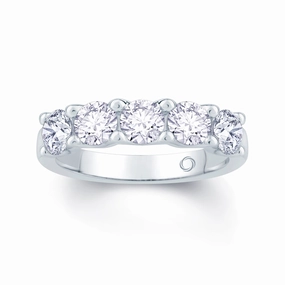 Platinum 0.75ct Round Brilliant Cut Diamond Half Eternity Ring