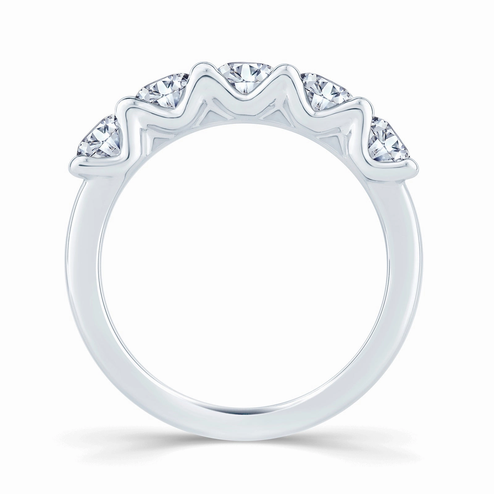Platinum 0.75ct Round Brilliant Cut Diamond Half Eternity Ring
