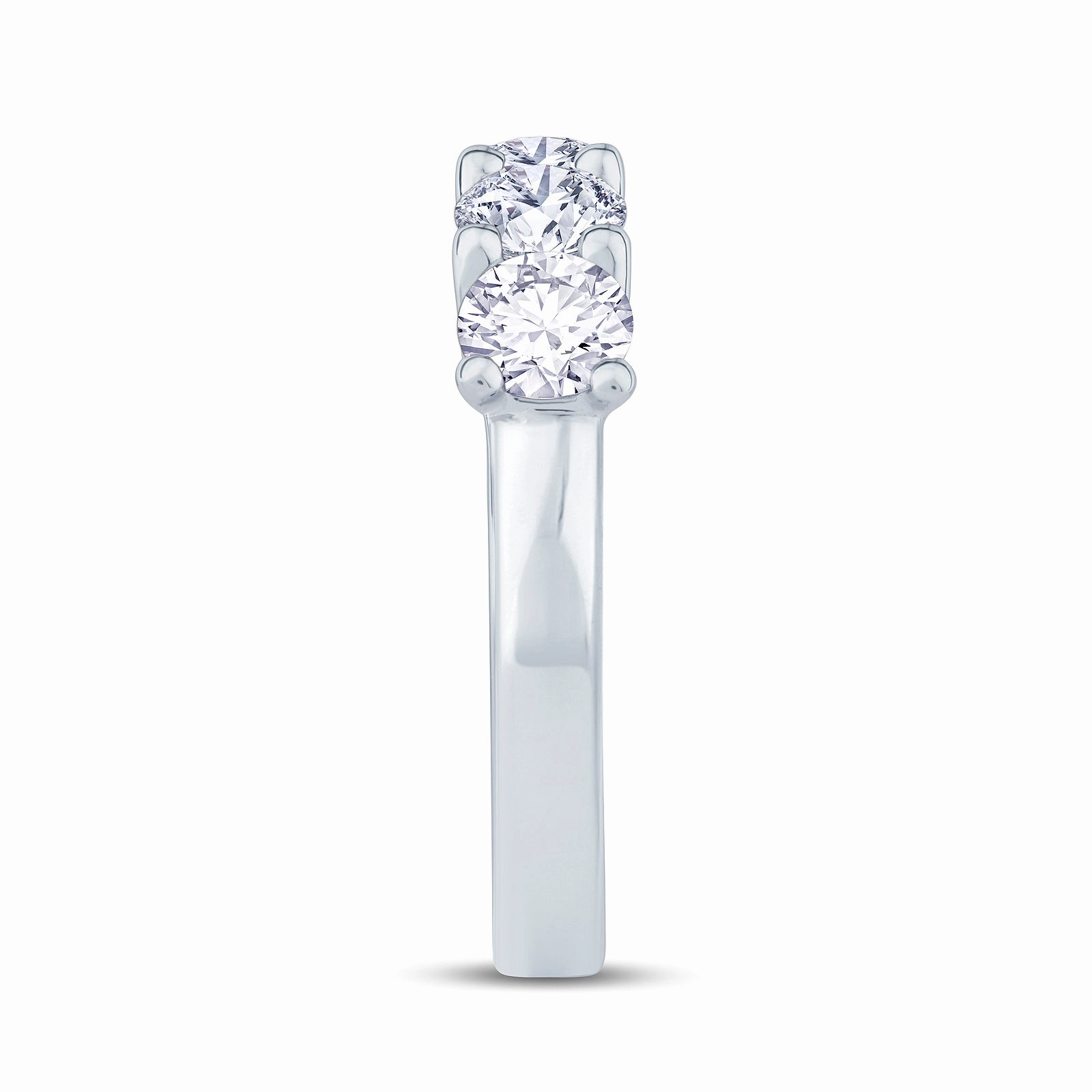 Platinum 0.75ct Round Brilliant Cut Diamond Half Eternity Ring