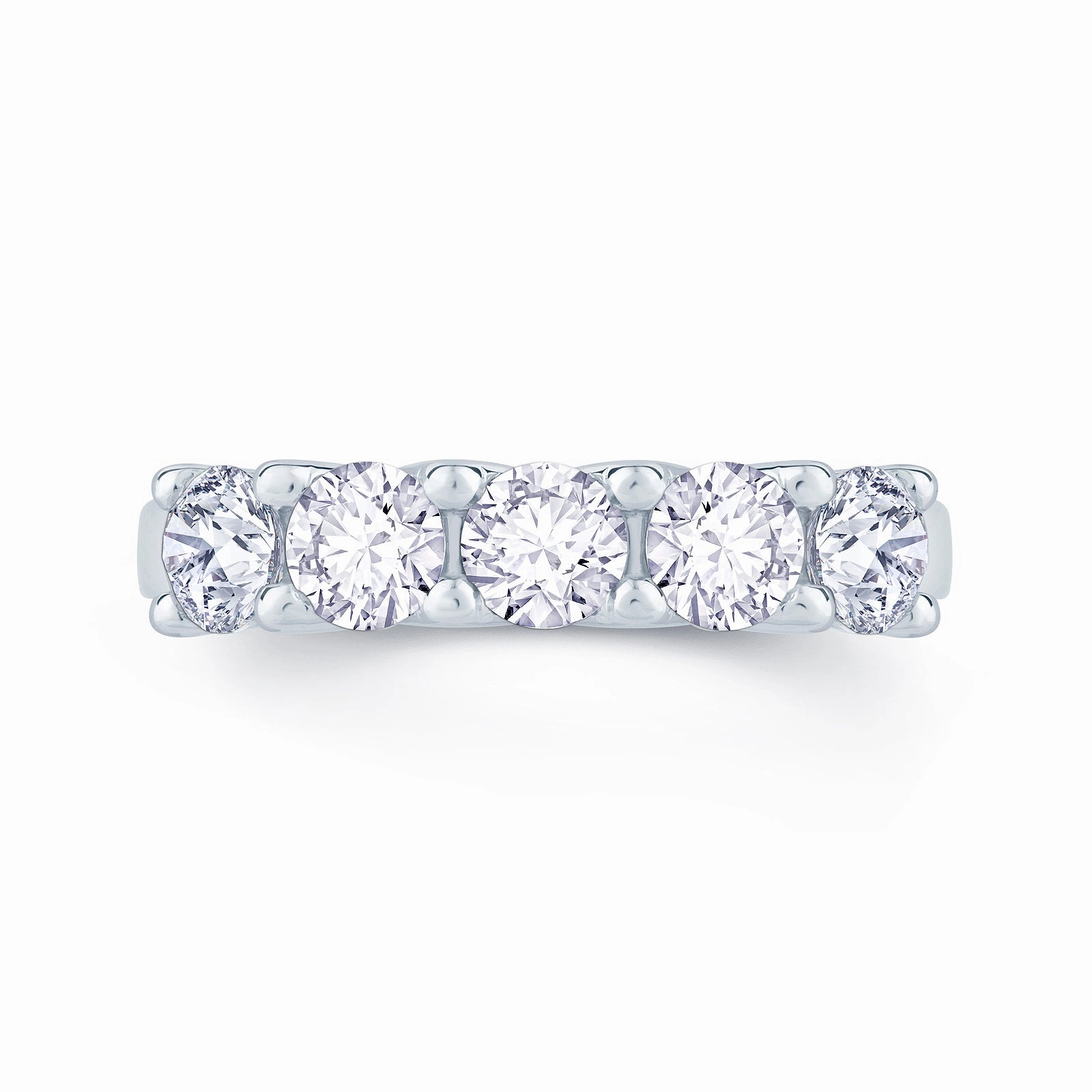 Platinum 0.75ct Round Brilliant Cut Diamond Half Eternity Ring