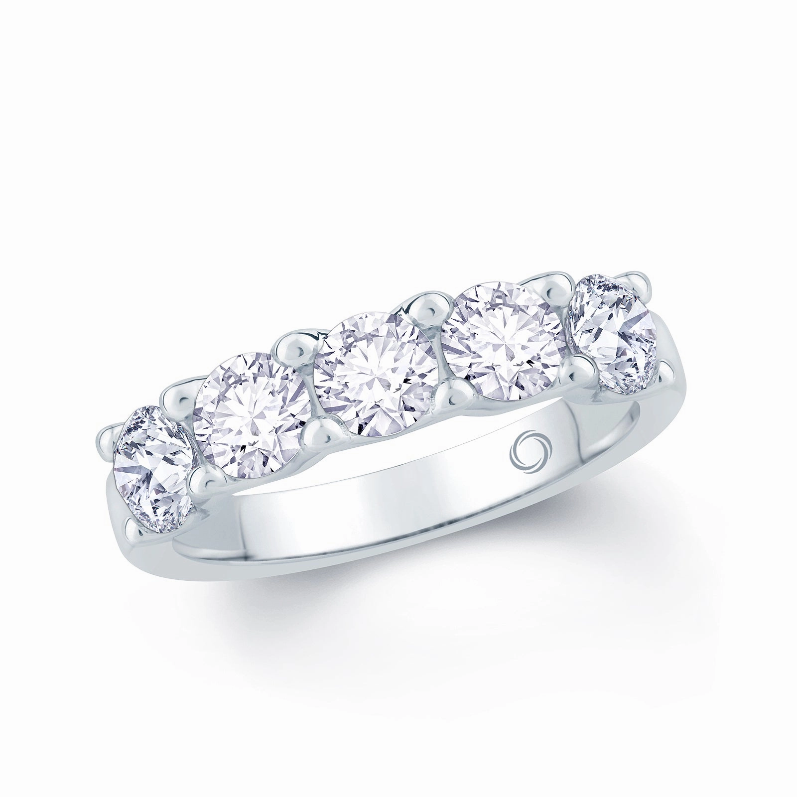 Platinum 0.75ct Round Brilliant Cut Diamond Half Eternity Ring