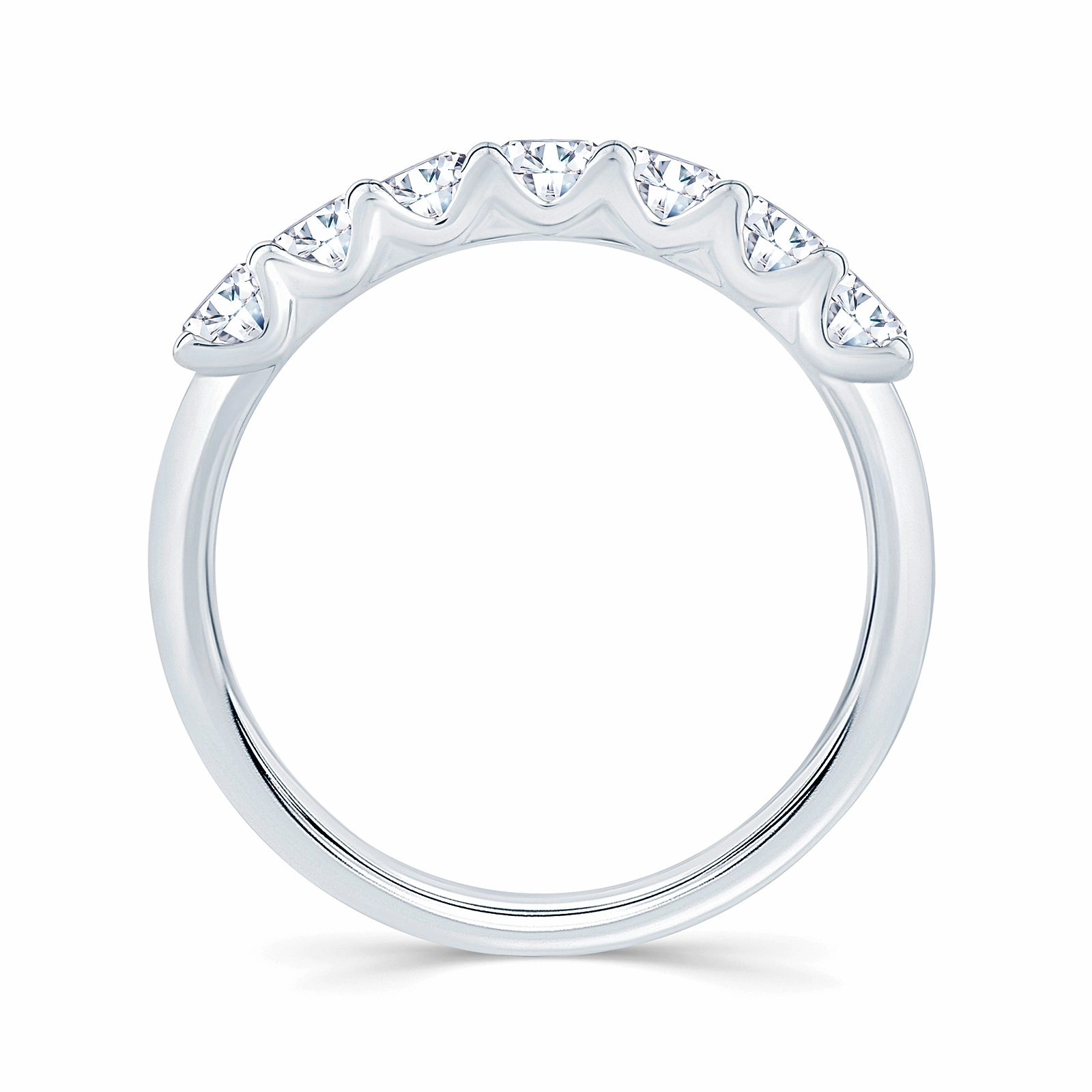 Platinum 0.95ct Oval Cut Diamond Half Eternity Ring