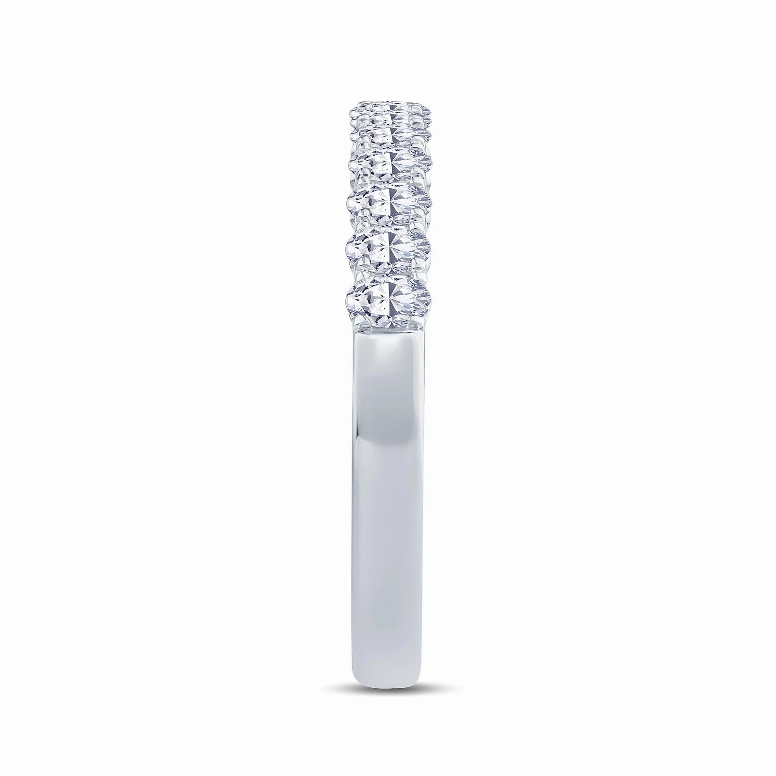 Platinum 1.00ct Oval Cut Diamond Claw Set Half Eternity Ring