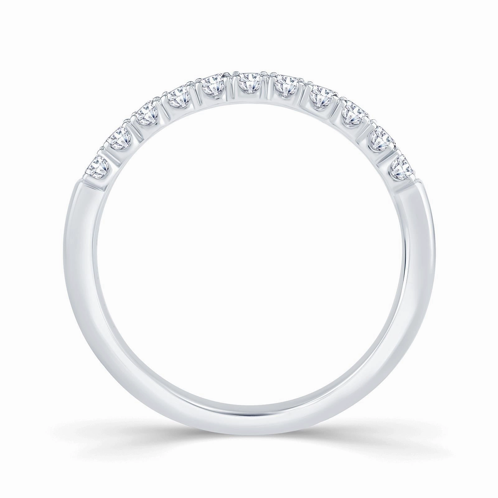 Platinum 1.00ct Oval Cut Diamond Claw Set Half Eternity Ring