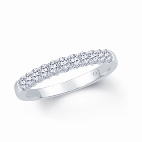Platinum 1.00ct Oval Cut Diamond Claw Set Half Eternity Ring