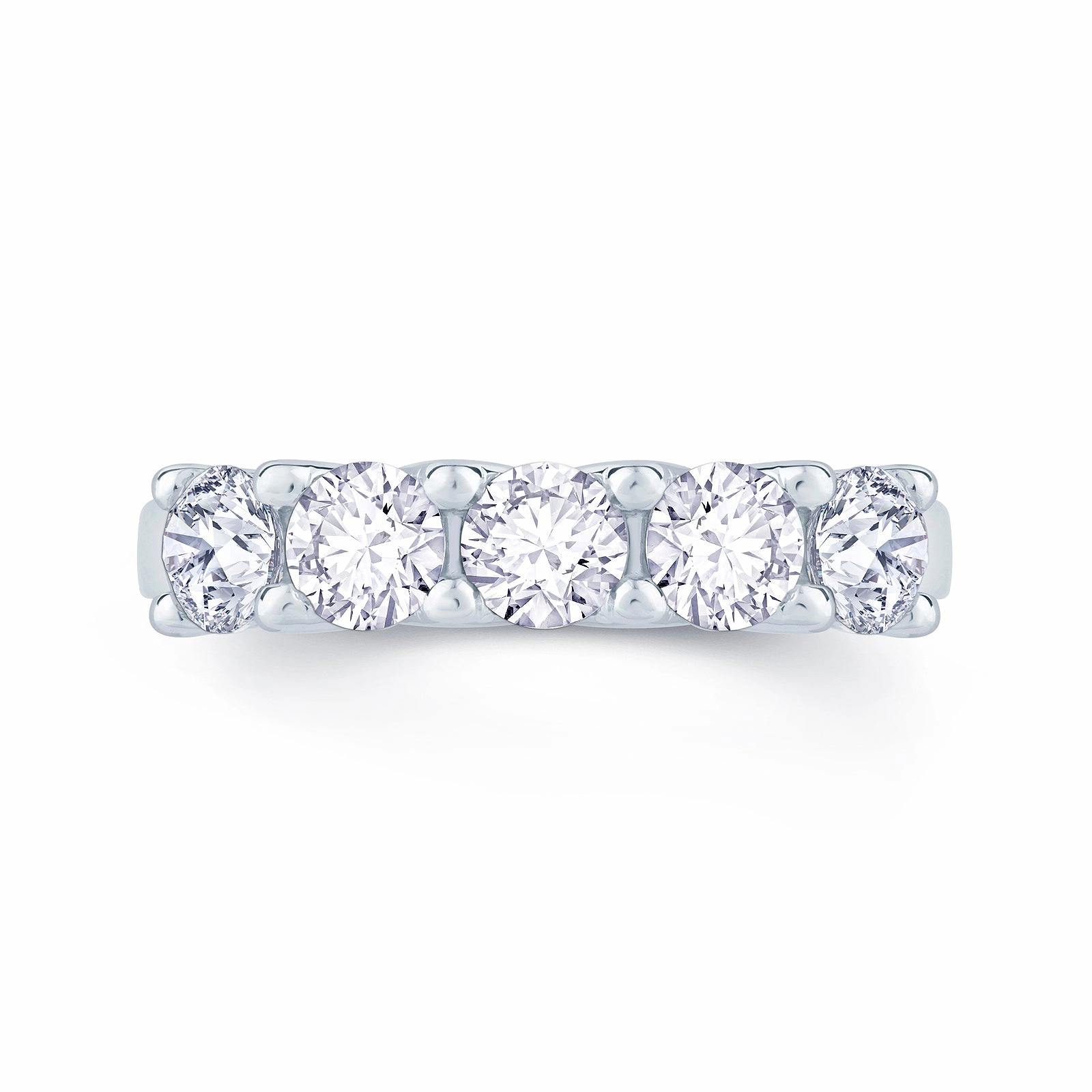 Platinum 1.00ct Round Brilliant Cut Diamond Half Eternity Ring