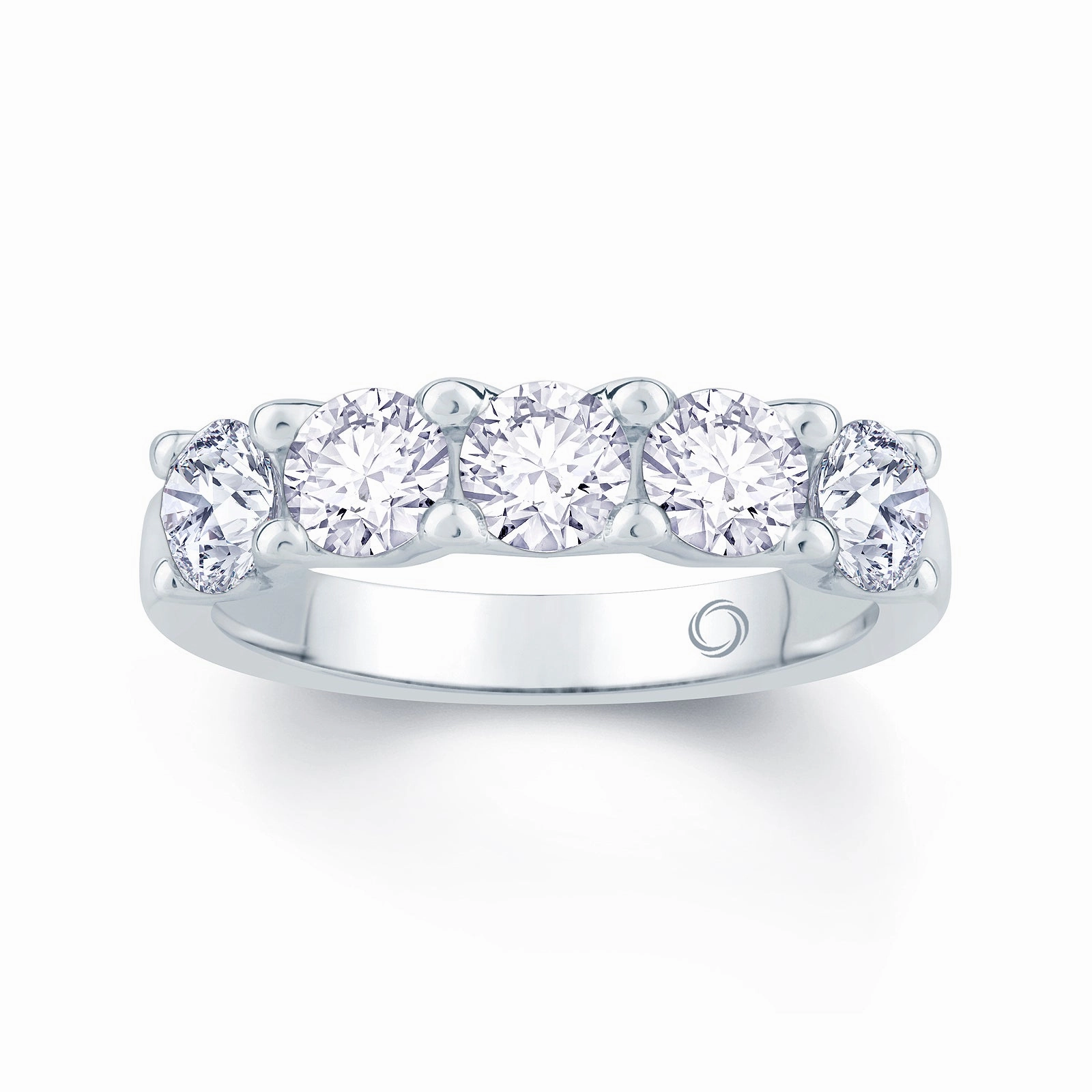 Platinum 1.00ct Round Brilliant Cut Diamond Half Eternity Ring