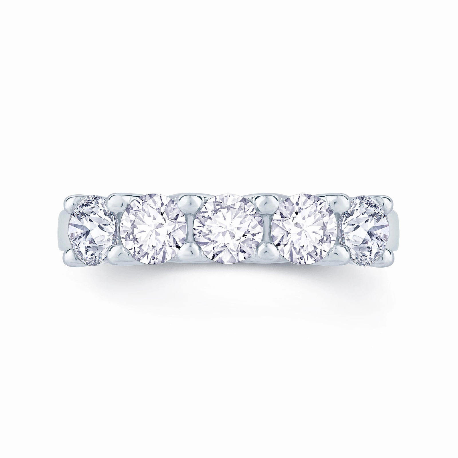 Platinum 1.00ct Round Brilliant Cut Diamond Half Eternity Ring