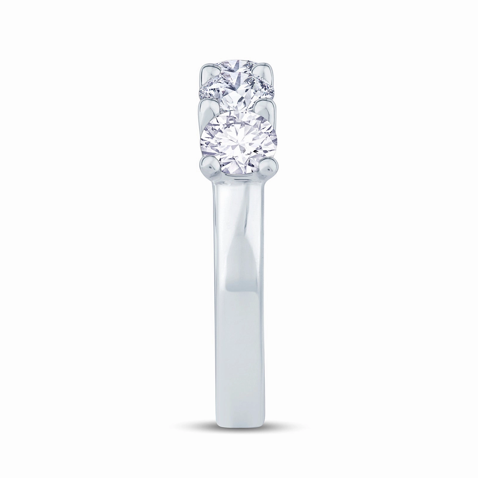 Platinum 1.00ct Round Brilliant Cut Diamond Half Eternity Ring