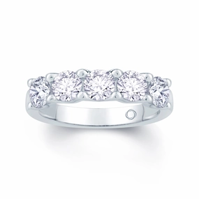 Platinum 1.00ct Round Brilliant Cut Diamond Half Eternity Ring