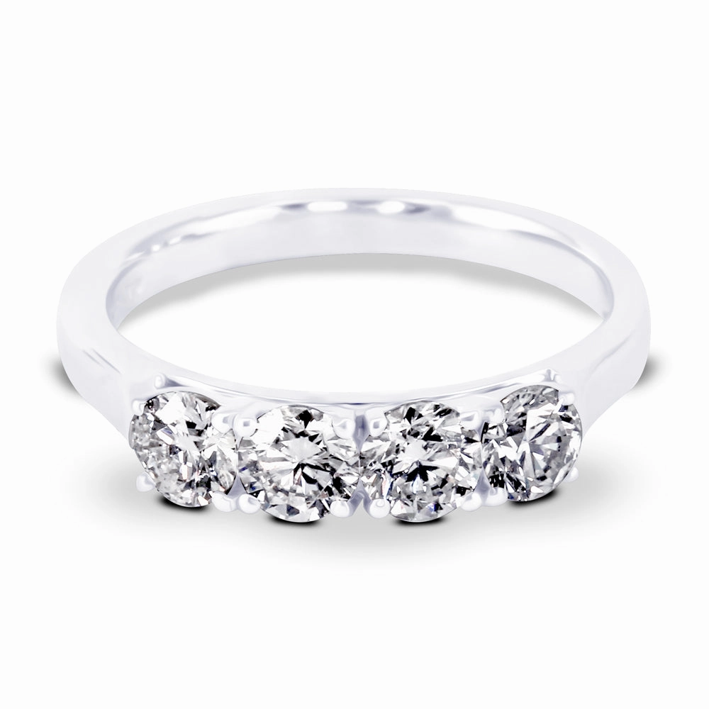 Platinum 1.05ct Round Brilliant Cut Diamond Four Stone Ring