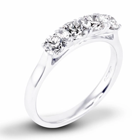 Platinum 1.05ct Round Brilliant Cut Diamond Four Stone Ring