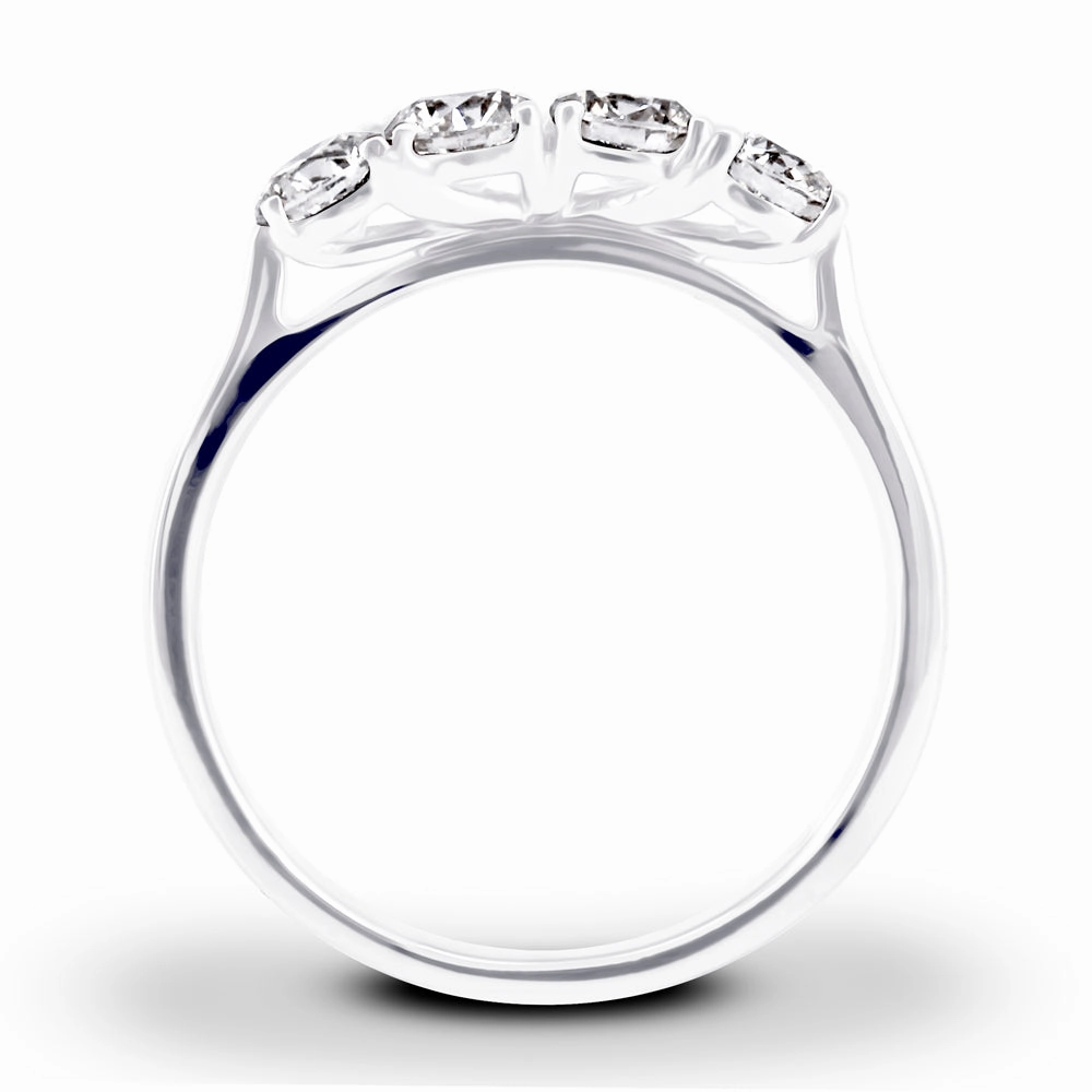 Platinum 1.05ct Round Brilliant Cut Diamond Four Stone Ring