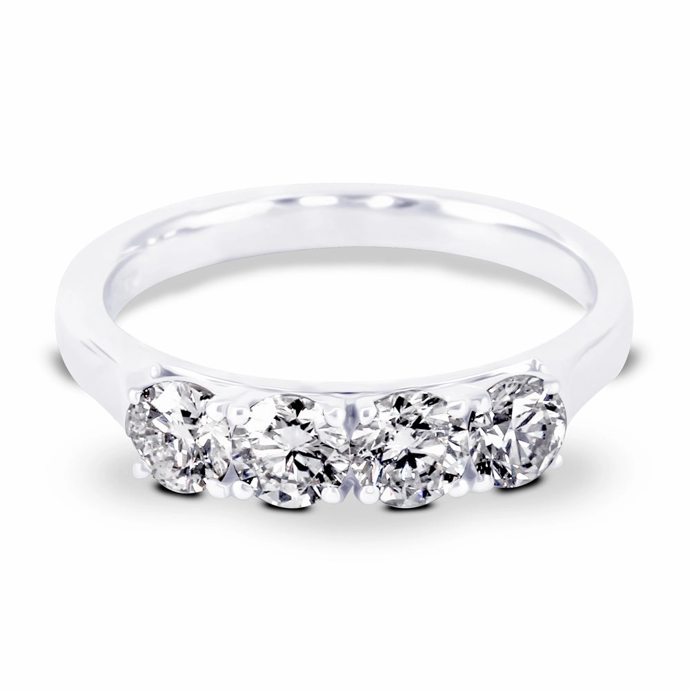 Platinum 1.05ct Round Brilliant Cut Diamond Four Stone Ring