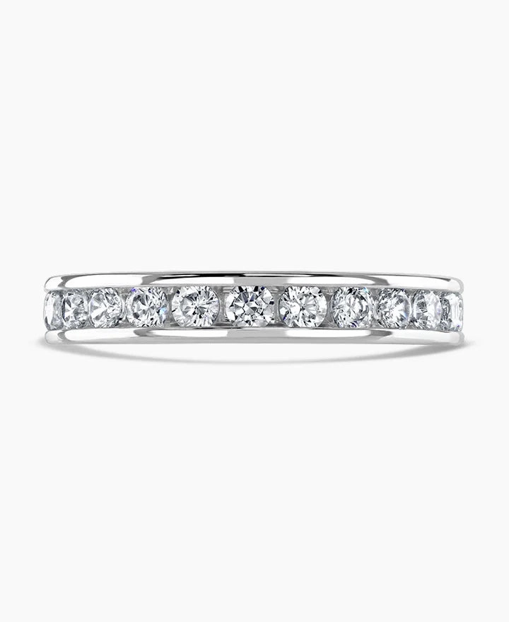 Platinum 1.50ct Round Brilliant Cut Diamond Channel Set Full Eternity Ring