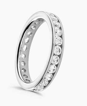 Platinum 1.50ct Round Brilliant Cut Diamond Channel Set Full Eternity Ring