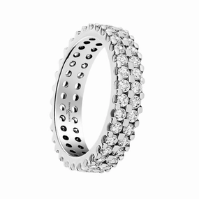 Platinum 1.50ct Round Brilliant Cut Diamond Double Row Eternity Ring