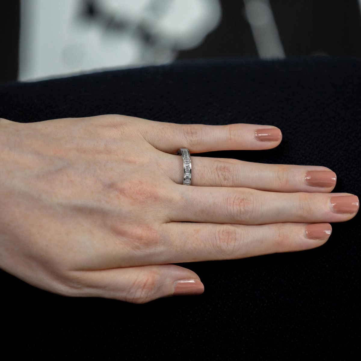 Platinum 1ct Baguette Cut Diamond Full Eternity Ring