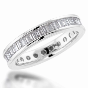Platinum 1ct Baguette Cut Diamond Full Eternity Ring