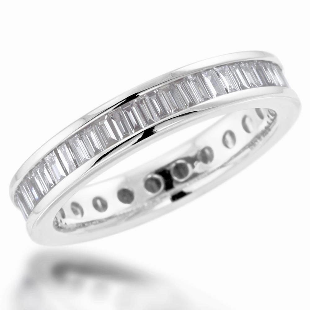 Platinum 1ct Baguette Cut Diamond Full Eternity Ring