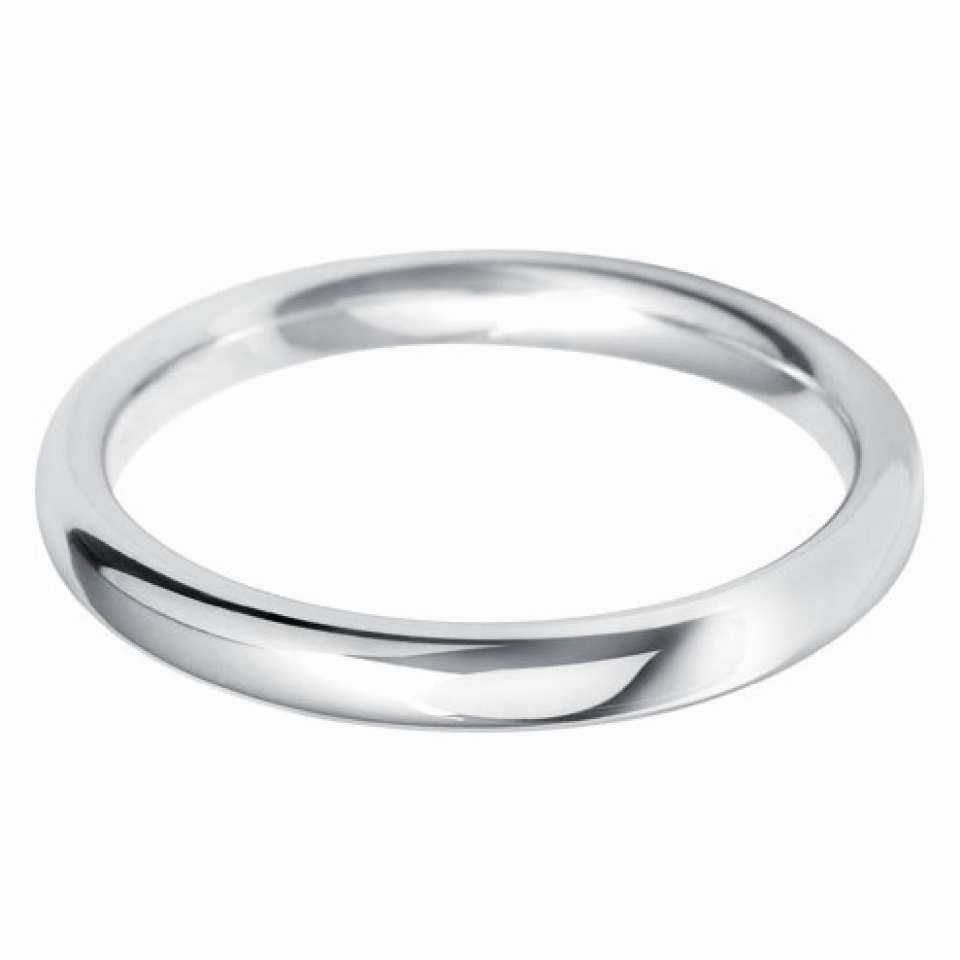 Platinum 2.5mm Classic Court Ladies Wedding Ring