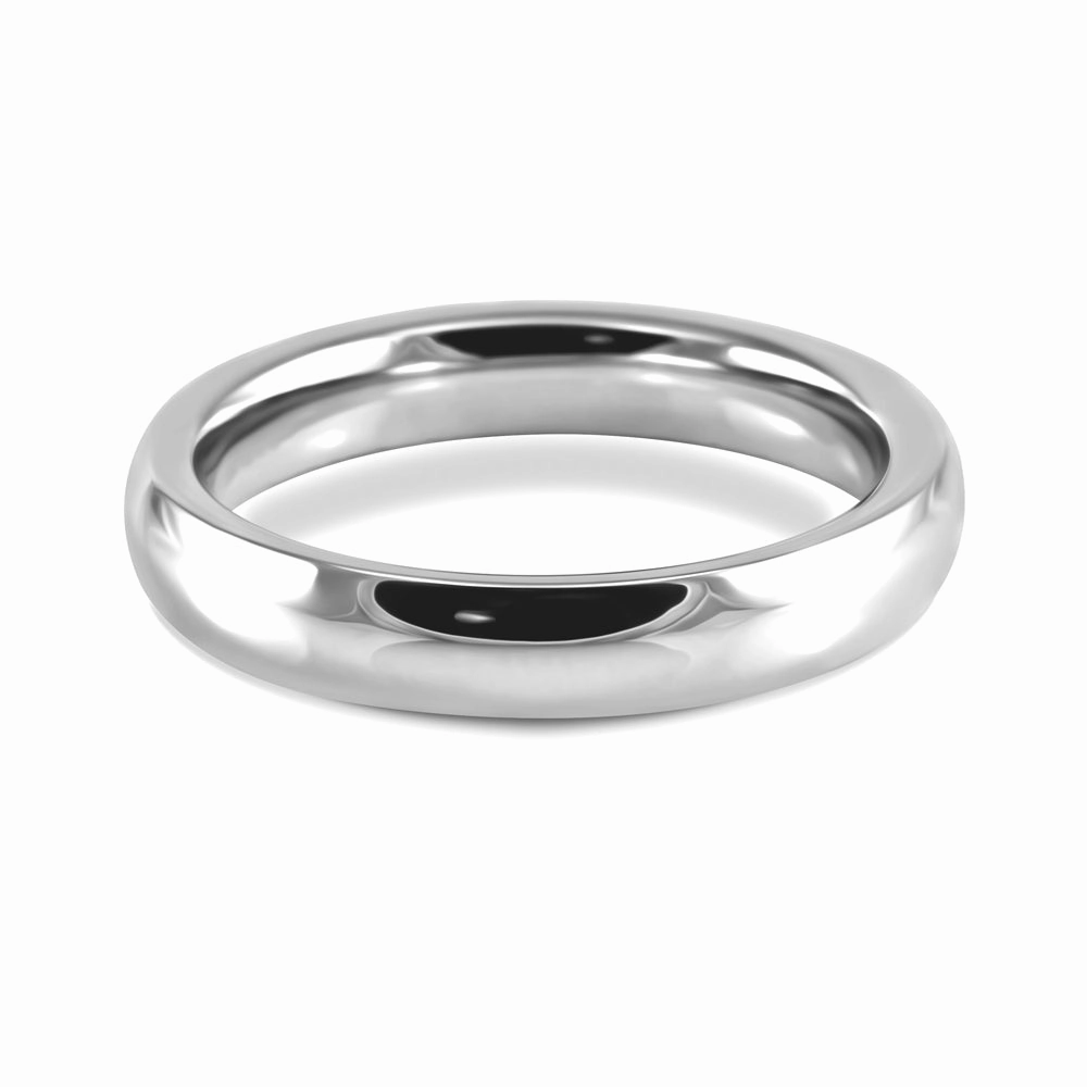 Platinum 4mm Classic Court Gents Wedding Ring