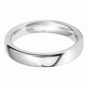 Platinum 4mm Heavy Court Gents Wedding Ring