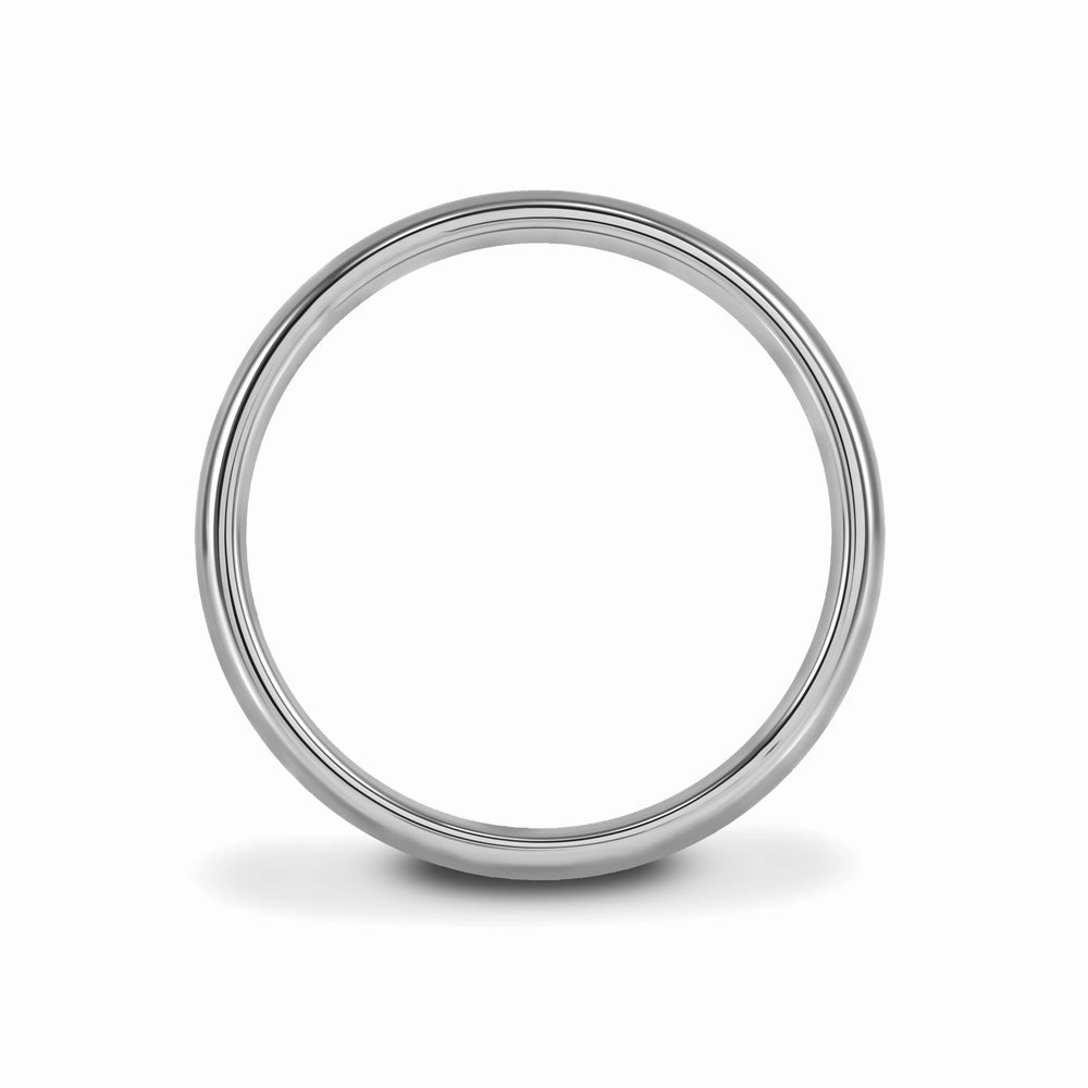 Platinum 4mm Light Court Gents Wedding Ring