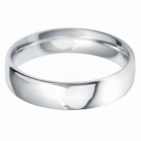 Platinum 5mm Classic Court Gents Wedding Ring