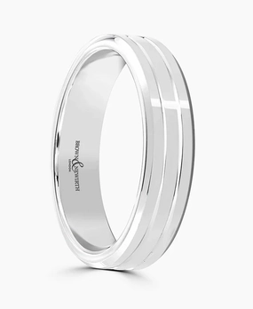 Platinum 6mm Medium Court Gents Polished Wedding Ring