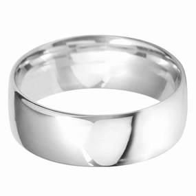Platinum 8mm Classic Court Gents Wedding Ring