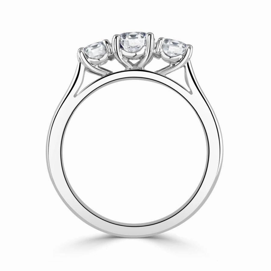 Platinum Round Brilliant Cut Diamond Trilogy Ring