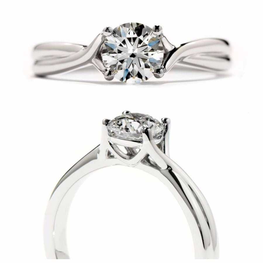 Platinum Simply Bridal Twist Solitaire Ring