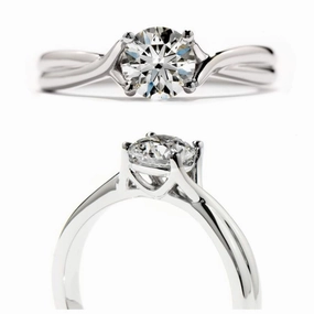 Platinum Simply Bridal Twist Solitaire Ring