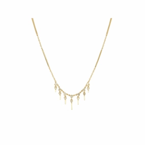 Rachel Reid 14k Diamond Bar Drop Necklace