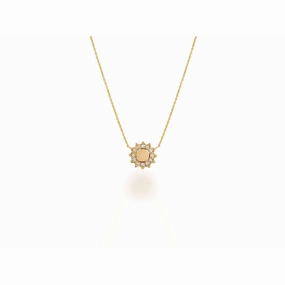 Rachel Reid 14k Mini Diamond Sun Pendant Necklace