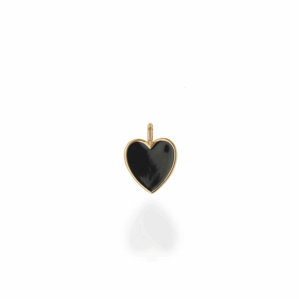 Rachel Reid Oversized Black Enamel Heart Charm