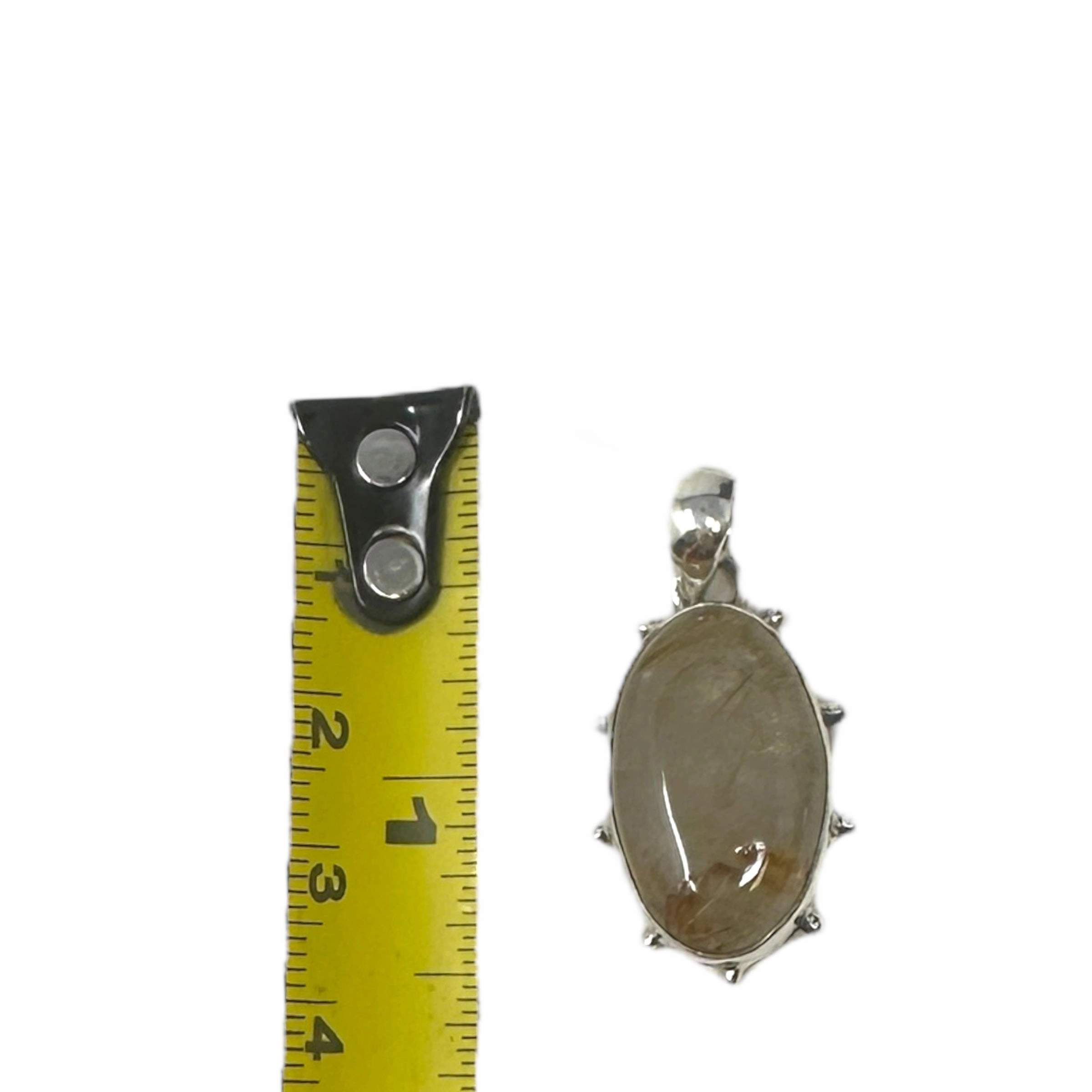 Rutilated Quartz & Sterling Silver Pendant Unknown Brand