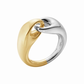 Silver and 18ct Yellow Gold Reflect Large Link Ring