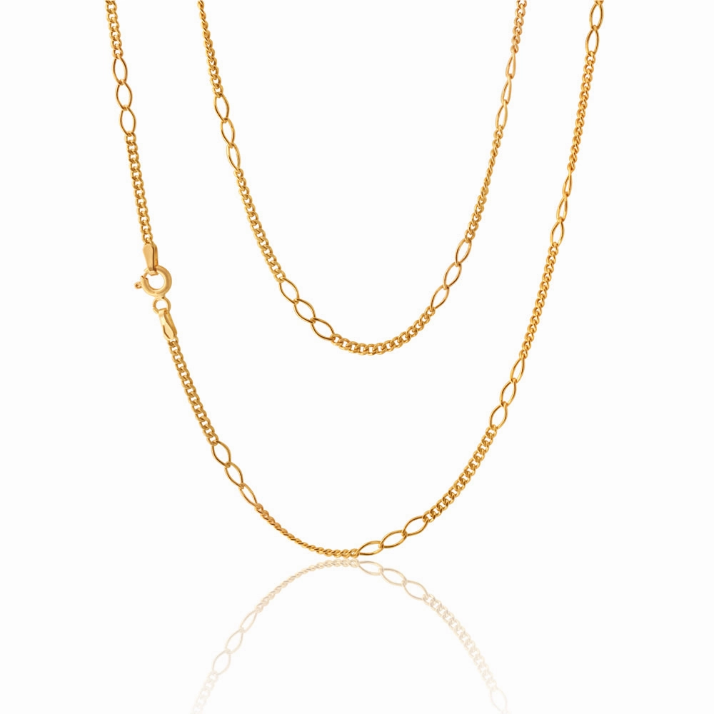Silverfilled Figaro 50cm Chain