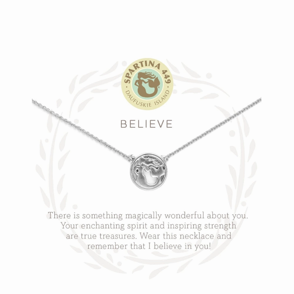 Spartina Sea La Vie 18" Believe/Mermaid Silver Necklace