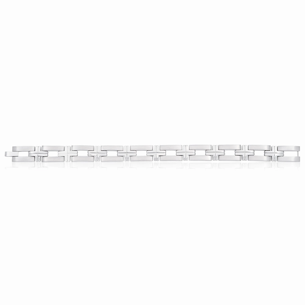 Stainless Steel Cross Patterned Gents Bracelet