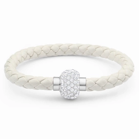 Stainless Steel Crystal Magnetic White Fancy Bracelet