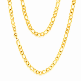 Stainless-Steel Gold-Plated Figaro 1:3 Fancy 60cm Chain