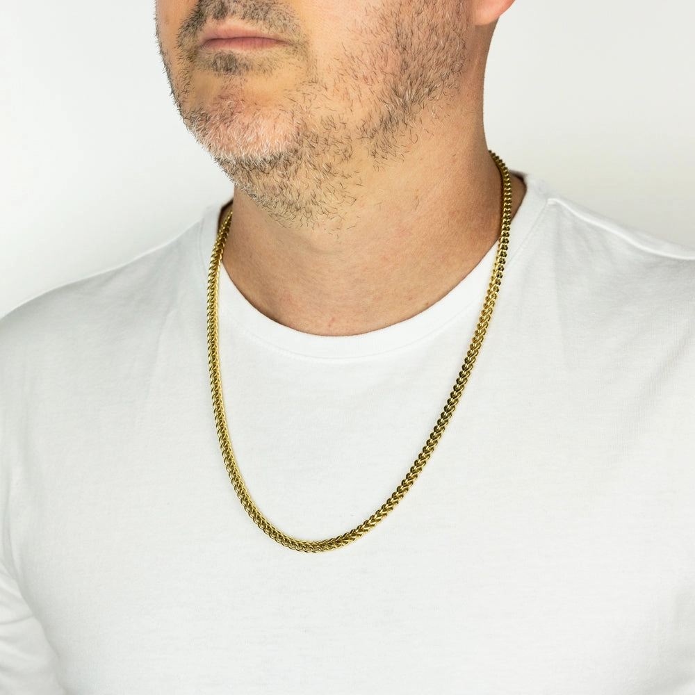 Stainless-Steel Gold-Plated Wheat 60cm Chain