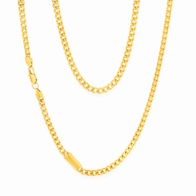 Stainless Steel Gold Polished Curb 60cm Chain